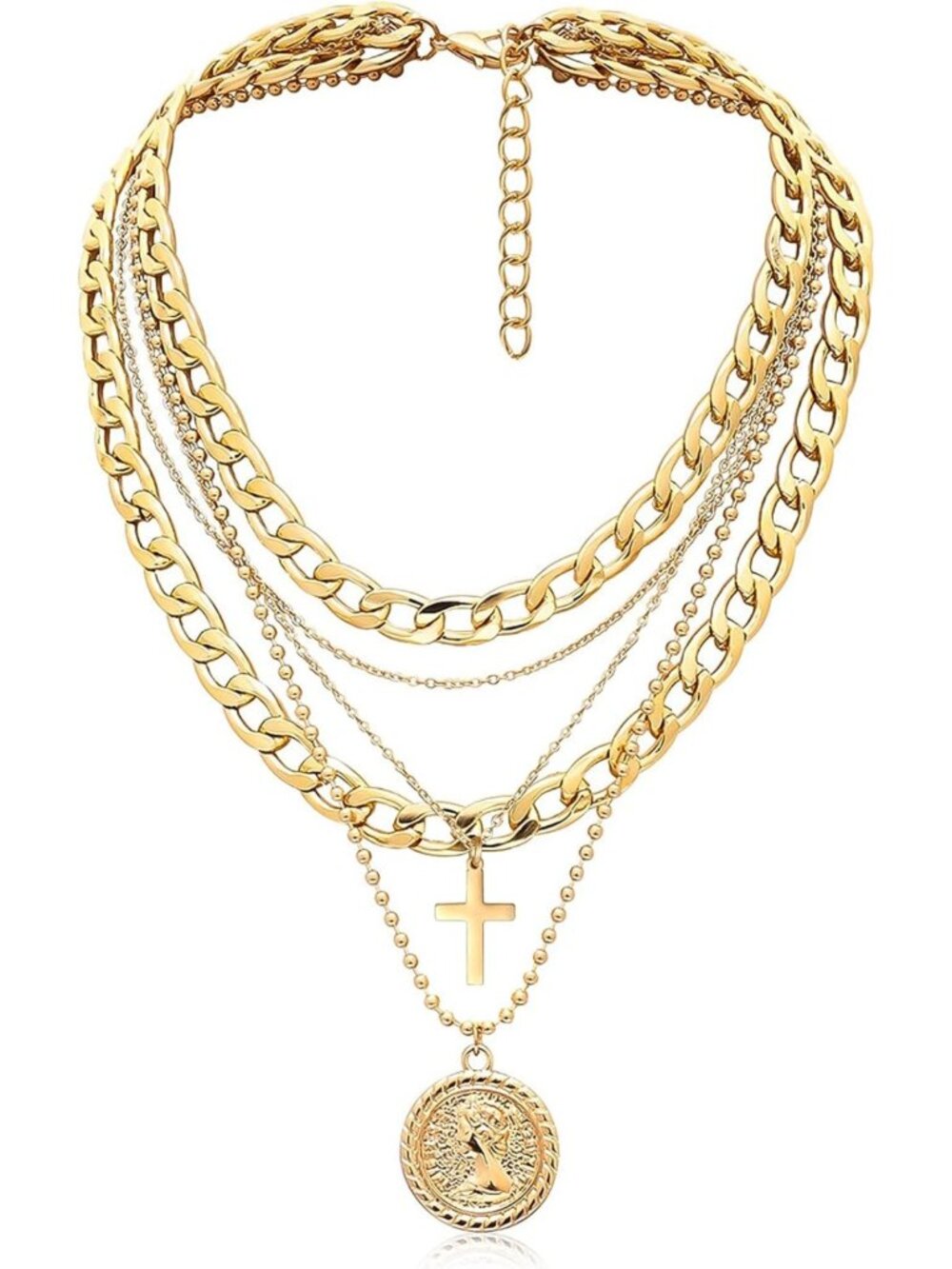 Trendy Layered Necklaces for Women - Retro Coin Pendant Jewelry Accessory